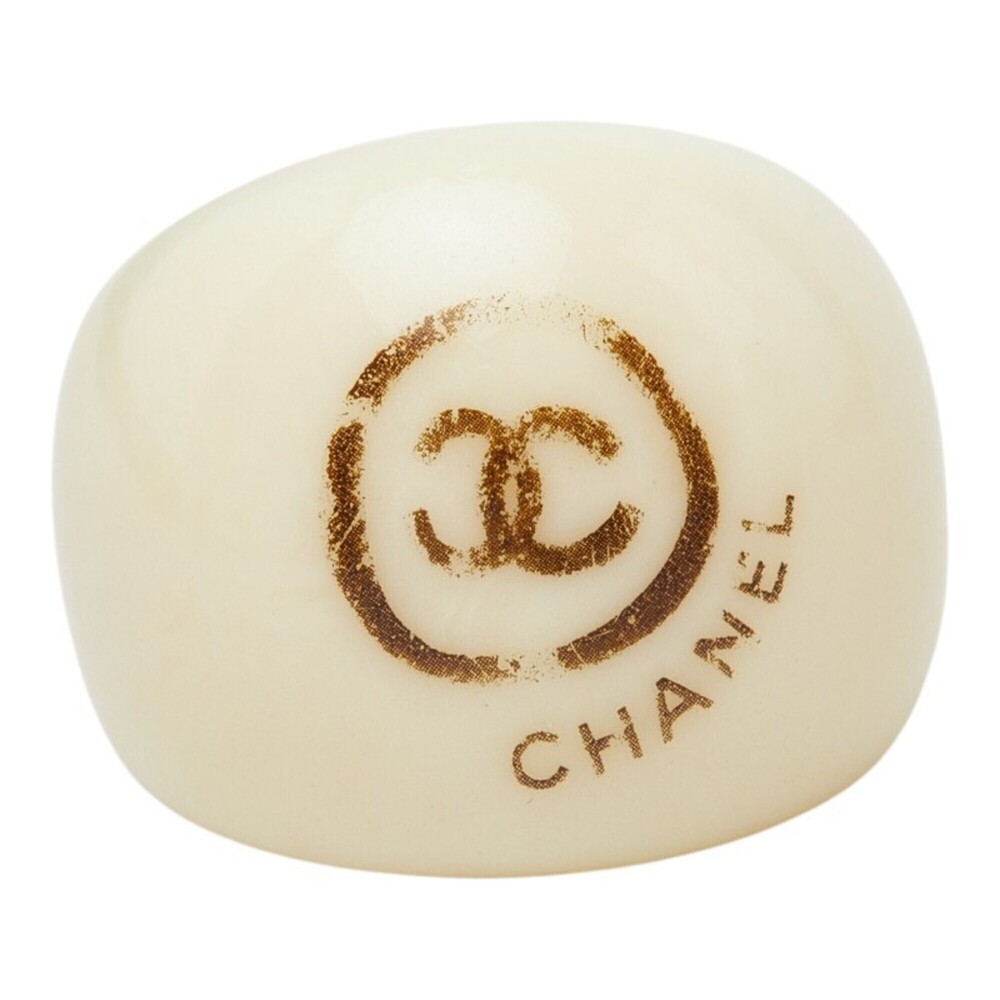 CHANEL White Logo Ring